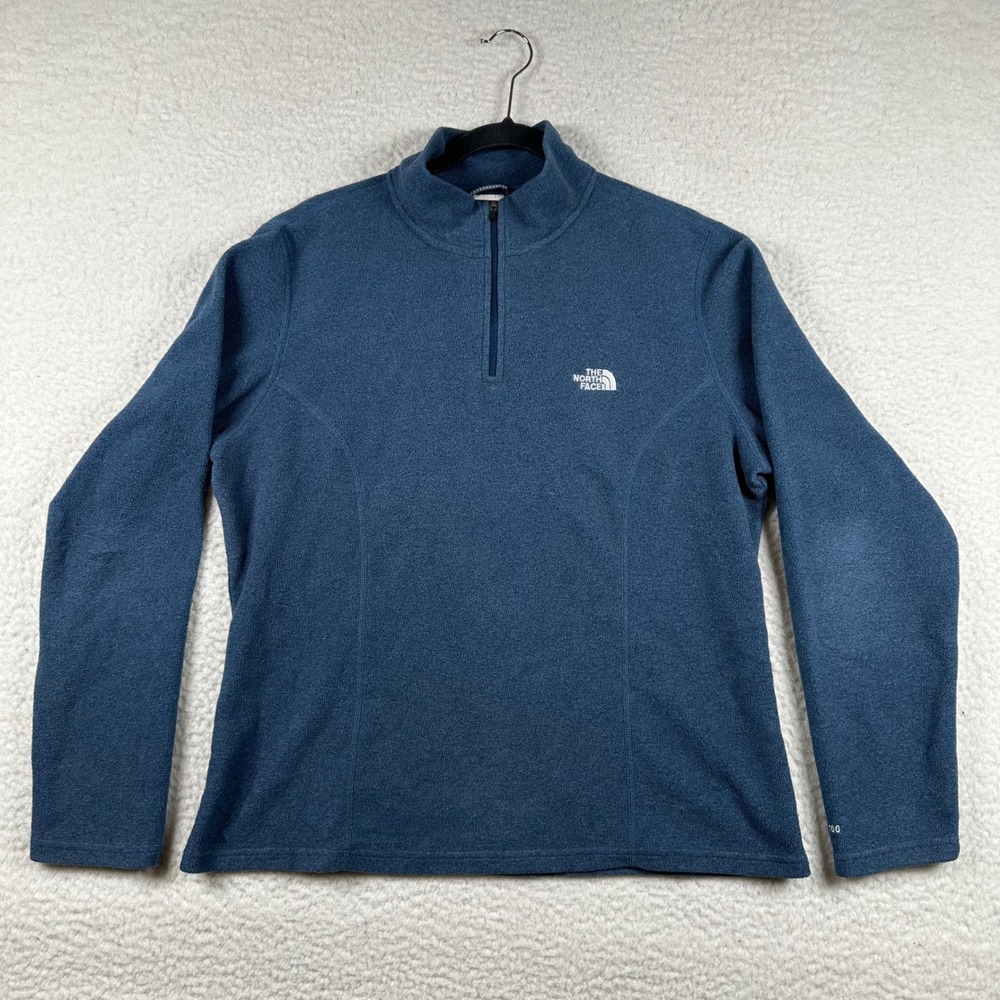The North Face TKA 100 Fleece Pullover Womens 1/4 Zip XL Blue Outdoors Hiking